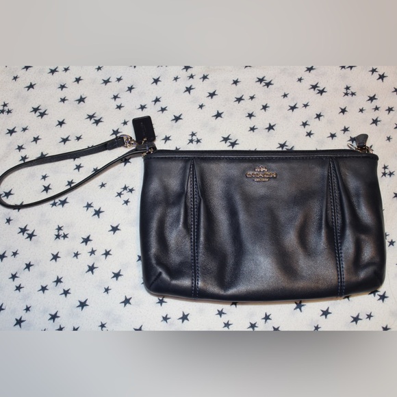 Coach Midnight Blue Leather Wristlet - Picture 4 of 4